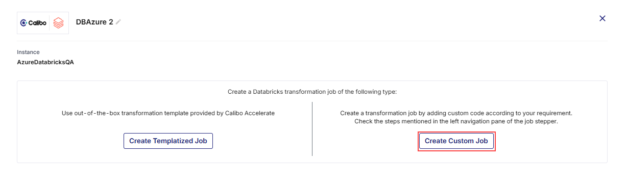 Create Custom Transformation Job